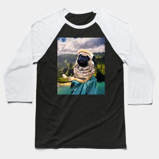 Cute Aloha Pug Hawaiian Baseball T-Shirt